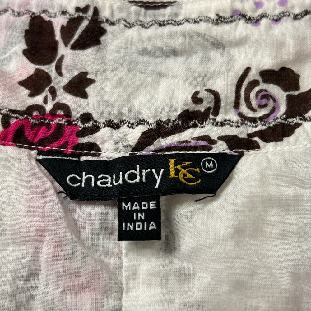 Chaudry KC Bohemian Floral Skirt Pink Brown Cotton Size Medium - Picture 3 of 11